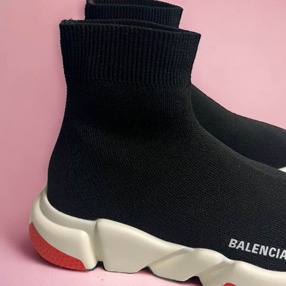 Balenciaga Speed Trainers Black Res White Sneaker Women Size 5 Runner Platform - Picture 3 of 10